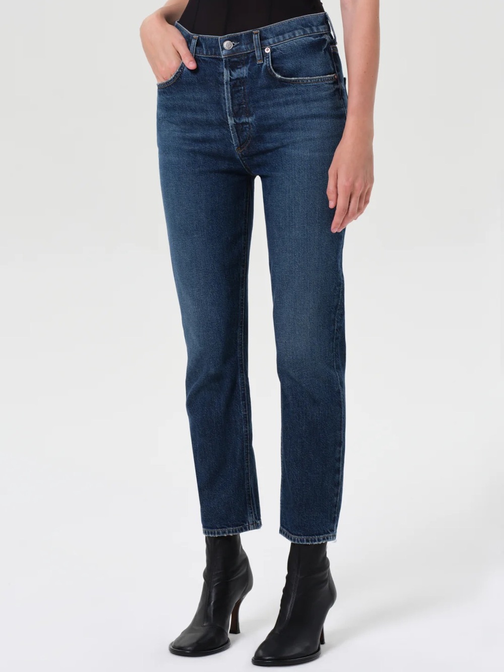 AGOLDE Riley High-Rise Cropped Straight Jeans size 25